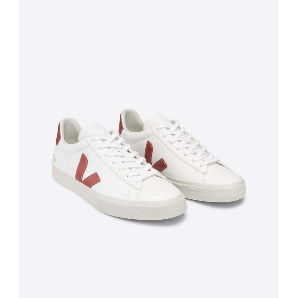 Veja CAMPO CHROMEFREE Men's Low Tops Sneakers White/Red | NZ 201ZUT